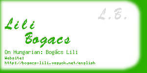 lili bogacs business card