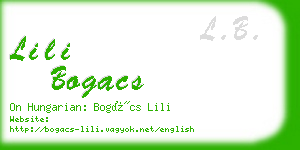 lili bogacs business card